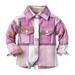 Esaierr 6M-9T Boy Girl Flannel Plaid Coat Outwear Soft Autumn Button down Flannel Shirt Turn down Collar Spring Clothes for Toddler Kids