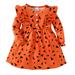 Youmylove Fashion Dresses For Girls Baby Spring Autumn Print Ruffles Long Sleeve Princess Dress