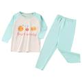 Toddler Pajamas Children S Long Autumn Clothes Set Boys Warm Underwear Girls Home Wear Base Children S Wear Kids Sleepwear Mint Green 14 Years-15 Years