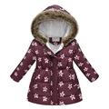 QIPOPIQ Girls Winter Coat with Faux Fur Hood Parka Jacket Faux Fur Collar Jacket Windproof Coat Outwear Sizes 2T-10T Clearance