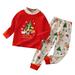 ZCFZJW Boys Pajamas 100% Cotton Cartoon Pjs Toddler 2 Piece Sleepwear Long Sleeve T-Shirt Tops and Pants Cute Kids Winter Homewear Clothes Set Red 4 Years