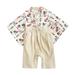 WOXINDA Boys Spring Summer Long Sleeve Japanese Kimono Romper Jumpsuit Japanese Style Baby Romper Pack Toddler Boys Easter Outfits Baby Boy Clothes 1st Birthday Boys Shirt First