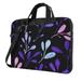 YFYANG 15.6 inch Universal Laptop Bag Oxford Cloth Laptop Sleeve Multi-functional Purple Watercolor Plant Notebook Computer Messenger Bag Handbag