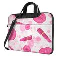 YFYANG 13 inch Universal Laptop Bag Oxford Cloth Laptop Sleeve Multi-functional Pink Lipstick Graffiti Notebook Computer Messenger Bag Handbag