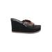 Skechers Wedges: Black Shoes - Women's Size 8 - Open Toe