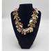 J. Crew Jewelry | J.Crew Necklace Floral Leaves Gold And Silver Tone Metal Crystals Statement | Color: Gold/Silver | Size: Os