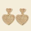 Free People Jewelry | Gold Textured Heart Earrings | Color: Gold | Size: Os