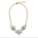 J. Crew Jewelry | J Crew Necklace Crystal Wildflowers Green Gold Pendant Statement Bib 16" | Color: Gold/Green | Size: Os