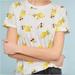 Anthropologie Tops | Anthropologie Meadow Rue Lemon T-Shirt Size S | Color: White/Yellow | Size: S