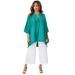 Plus Size Women's Hi-Low Linen Tunic by Jessica London in Waterfall (Size 36 W) Long Shirt