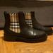 Burberry Shoes | Burberry Vintage Check Detail Leather Chelsea Boots In Black Size 39 Us 8-8.5 | Color: Black | Size: 8