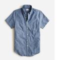 J. Crew Shirts | J.Crew Men's Denim Button Down Short Sleeve Shirt, Indigo Organic Chambray Shirt | Color: Blue | Size: S