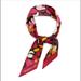Kate Spade Accessories | Kate Spade Silk Skinny Silk Scarf Fruit Foliage Pattern Nwt | Color: Gold/Red | Size: 37” X 2”