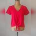 J. Crew Tops | J. Crew Textured Short Sleeve Top W Tie Front Sz S | Color: Red | Size: S