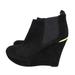 Jessica Simpson Shoes | Jessica Simpson Corby Black Suede Wedge Boots 8.5 | Color: Black/Gold | Size: 8.5