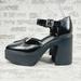 Free People Shoes | New Free People Gwen Black Leather Mary Jane Ankle Strap Platform Heels I498 | Color: Black | Size: 9