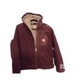 Carhartt Jackets & Coats | Carhartt Men Dark Brown Washed Duck Sherpa Lined Hooded Jacket Sz Xl Work Wear | Color: Brown | Size: Xl