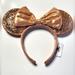 Disney Accessories | Disney Parks Minnie Mouse Sequin Ear Headband Rose Gold For Adult Or Kid | Color: Gold/Pink | Size: Osg