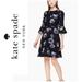 Kate Spade Dresses | Kate Spade A Line Dress 2 Night Rose Blue Floral Crepe Career Church $398 | Color: Blue | Size: 2