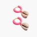 Madewell Jewelry | Madewell Cowrie Shell Charm Neon Hoop Earrings | Color: Pink/White | Size: Os