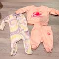 Nike Matching Sets | Baby Girl 3/6 Month Nike Onesie Bundle Champion Pink Sweatshirt Set Newborn | Color: Pink/Purple | Size: 3-6mb