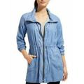 Athleta Jackets & Coats | Athleta Switchback Lightweight Chambray Jacket Tencel Full Zip Waist Tie | Color: Blue | Size: S