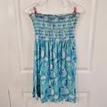 Lilly Pulitzer Swim | Lily Pulitzer Swimsuit Cover Up Or Strapless Dress Sz L | Color: Blue/White | Size: L