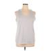 Reebok Active Tank Top: Silver Activewear - Women's Size X-Large