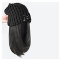 Wig Cap Beanie Hat Synthetic Short Wig Hat With Hair Extension Natural Hair Color Black Brown Wigs For Women Headband Wig Human Hair (Color : 161 2)