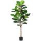 Kazeila Artificial Fiddle Leaf Fig Tree 150cm Large Artificial Plants Indoors Fake Ficus Lyrata Tree with Natural Wood Trunk and 54 Lifelike Leaves for Home Office Decor,1Pcs