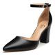 Trary Women's Heels,Women's Pumps,Black Nude Heels for Women,Chunky Heels for Women,Closed Toe Heels for Women,High Platform Heels，Pointed Toe Dress Office Wedding Shoes for Women, Black Pu, 5.5 UK