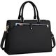 NUBILY Laptop Bags for Women 15.6 Inch Ladies Tote Bag Leather Laptop Handbag Designer Large Womens Work Shoulder Bag for Computer Office Business School Black