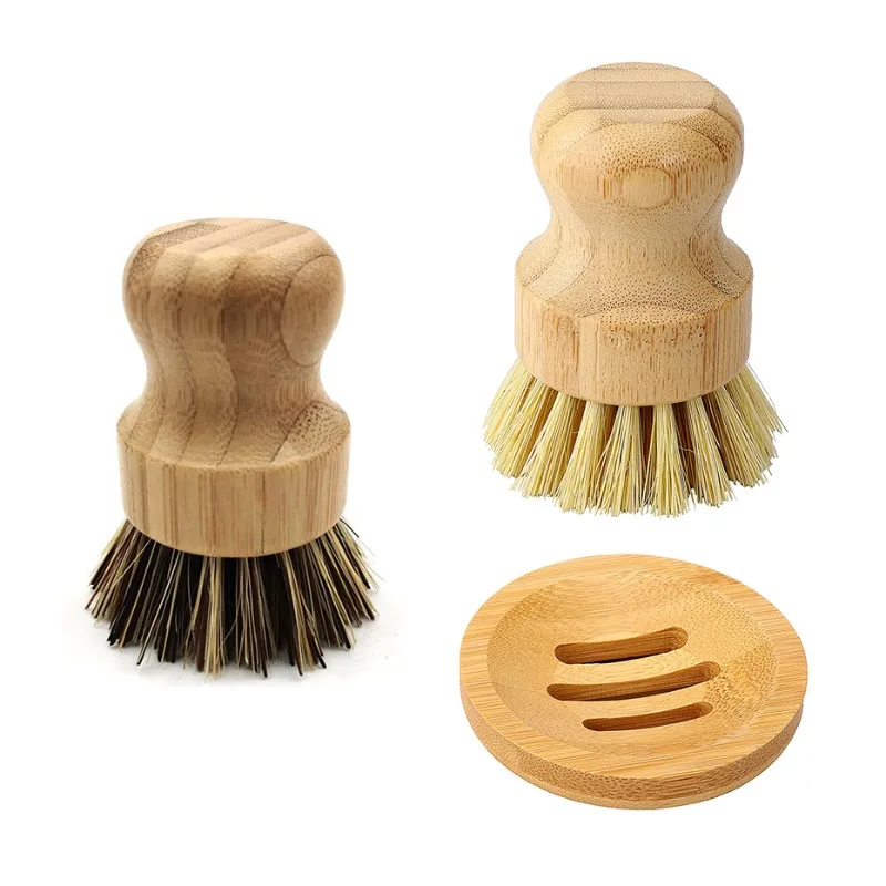 Brosse à récurer la vaisselle en bambou Regina, brosse à récurer la vaisselle en bois de cuisine, brosse à livres pour laver la vaisselle, casserole en fonte, 1 pièce, 2 pièces