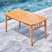 ling Honey Slatted Eucalyptus Wood Patio Dining Table Wood in Brown | 30 H x 32 W x 0 D in | Wayfair V1954