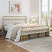 Dravin Metal Bed Frame w/ Vintage Headboard & Footboard, Farmhouse Metal Platform Bed in Yellow Laurel Foundry Modern Farmhouse® | Wayfair