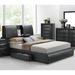 Latitude Run® Queen Storage Platform Bed Wood & /Upholstered/Faux leather in Gray | 46 H x 64 W x 95 D in | Wayfair