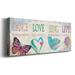 August Grove® Dance Love Sing - Wrapped Canvas Panoramic Print Canvas, Solid Wood in Blue/Pink/Yellow | 20 H x 50 W x 1.5 D in | Wayfair