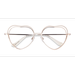 Female s heart Shiny Gold White Metal Prescription eyeglasses - Eyebuydirect s Philomena
