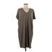 Mossimo Casual Dress - Popover: Gray Solid Dresses - Women's Size Medium