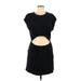 OFFLINE by Aerie Casual Dress - Shift Crew Neck Short sleeves: Black Print Dresses - Women's Size Medium