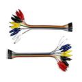 UCTRONICS Breadboard Alligator Clip Jumpers - Gator to Male and Female Jumper Wires Test Lead 2x10pcs 8 inch for Power Supply LED Strips Multimeters Arduino Lilypad and Raspberry Pi