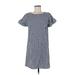 Tabitha Webb Casual Dress - Shift: Blue Checkered/Gingham Dresses - Women's Size 6