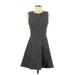 Theory Cocktail Dress - A-Line Crew Neck Sleeveless: Gray Dresses - Women's Size 4