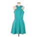 Adelyn Rae Casual Dress - Party V Neck Sleeveless: Blue Print Dresses - New - Women's Size Medium