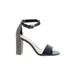 Nine West Heels: Black Checkered/Gingham Shoes - Women's Size 8 - Open Toe