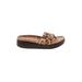 Donald J Pliner Sandals: Slip-on Platform Boho Chic Brown Shoes - Women's Size 6 - Open Toe