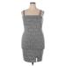 rue21 Casual Dress - Bodycon Square Sleeveless: Gray Plaid Dresses - Women's Size 2X Plus