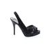 Guess Heels: Slingback Stilleto Feminine Black Solid Shoes - Women's Size 7 1/2 - Open Toe