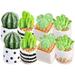 8 Pcs Cactus Micro Landscape Indoor Plants House Plants Miniature Bonsai Cute Desk Accessories Mini Cactus Child