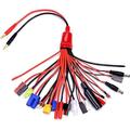 19 in 1 Lipo Battery Charger Adapter Convert Cable Banana Plug to JST/T-Plug/XT60/EC3/EC5/HXT 4mm for RC Car Drone